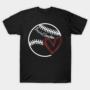 Baseball Grandma Heart T-Shirt